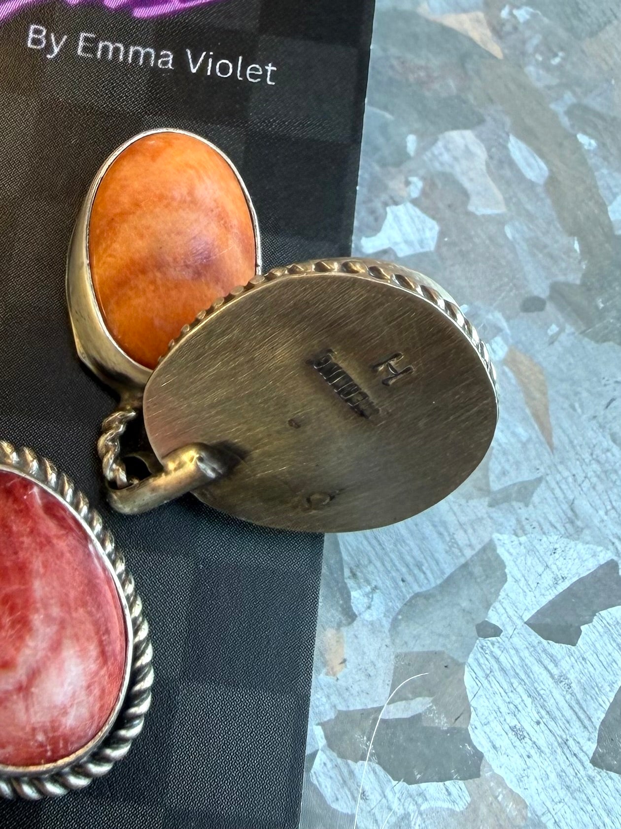 Red & Orange Spiny Post Dangles
