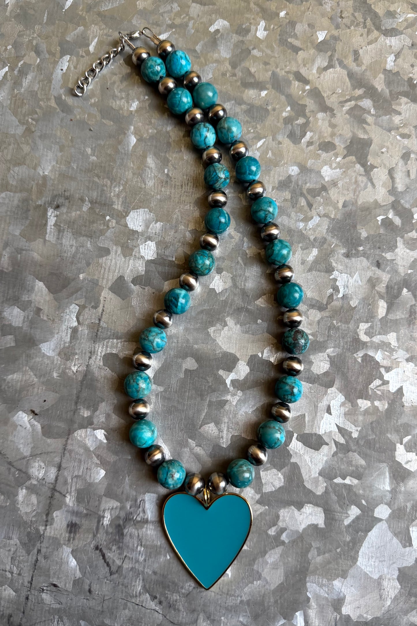 Turquoise with Turquoise Heart Pendant