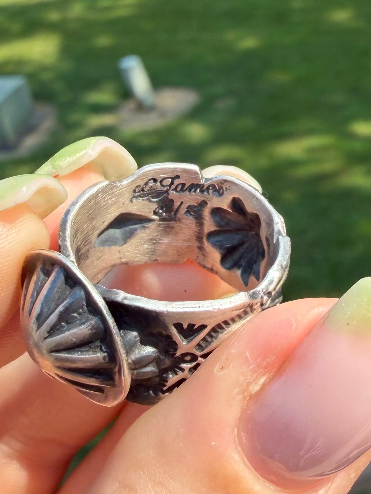 Silver Concho Ring, size 8.5