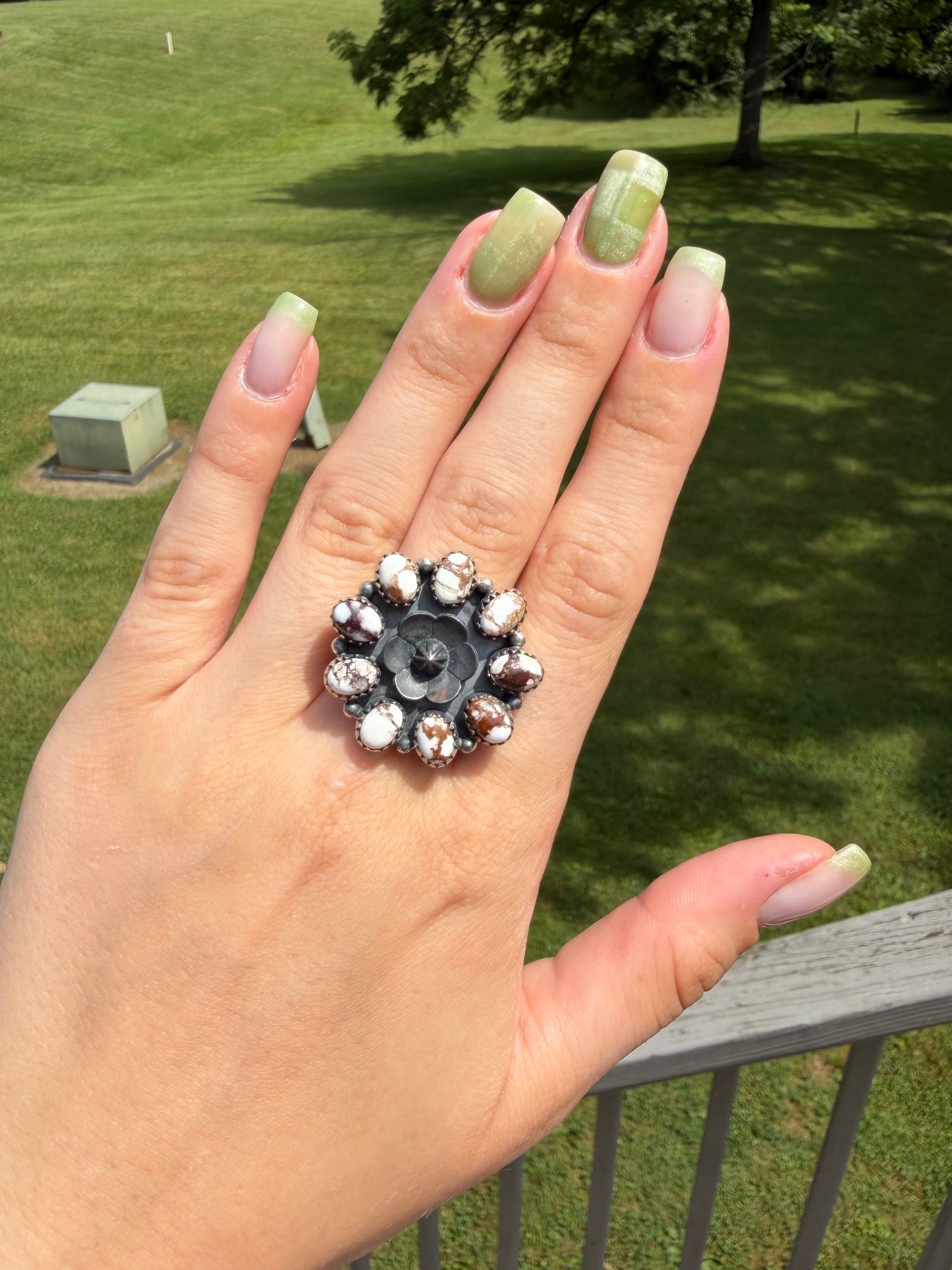 Wild Horse Flower Ring, adjustable