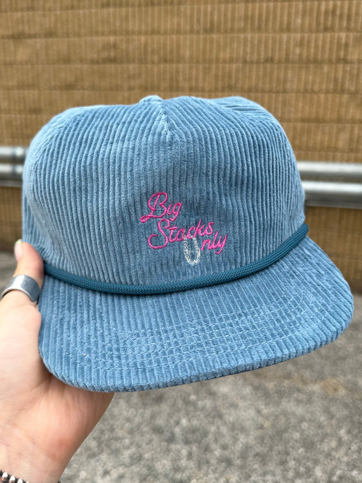 Lake Blue Corduroy & Hot Pink - Five Panel