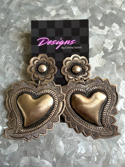 Silver Heart Post Dangles