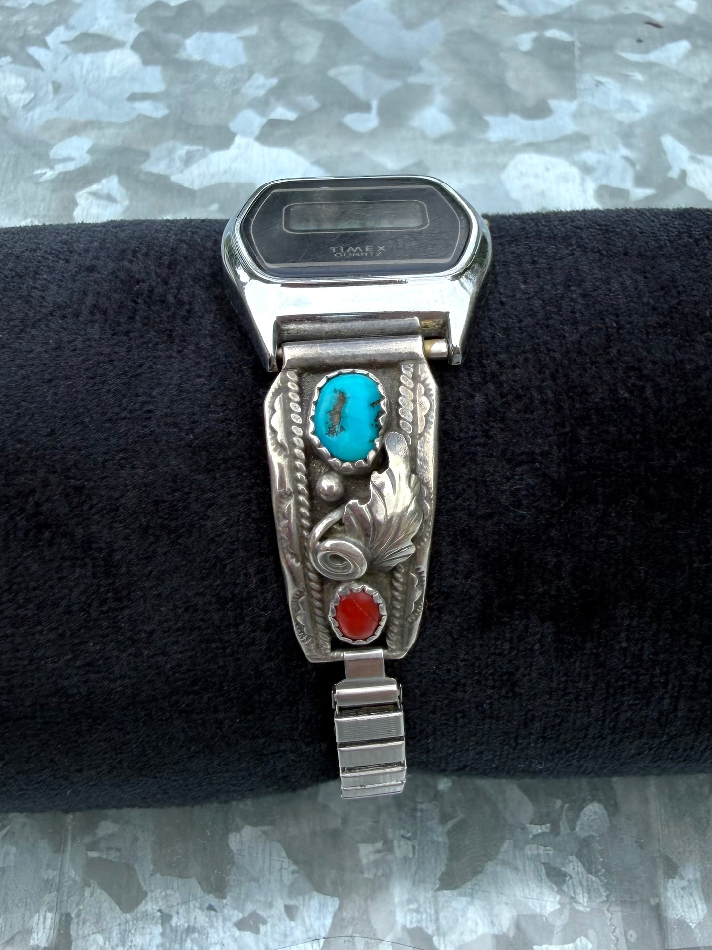 Red Coral & Turquoise Digital Watch