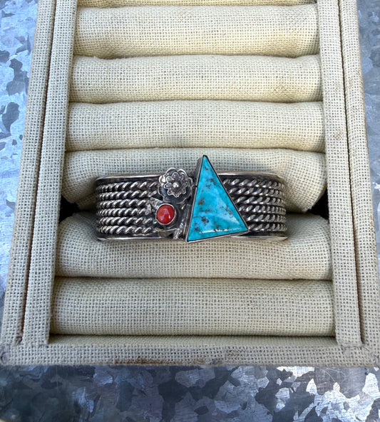 Vintage Kingman & Coral Cuff