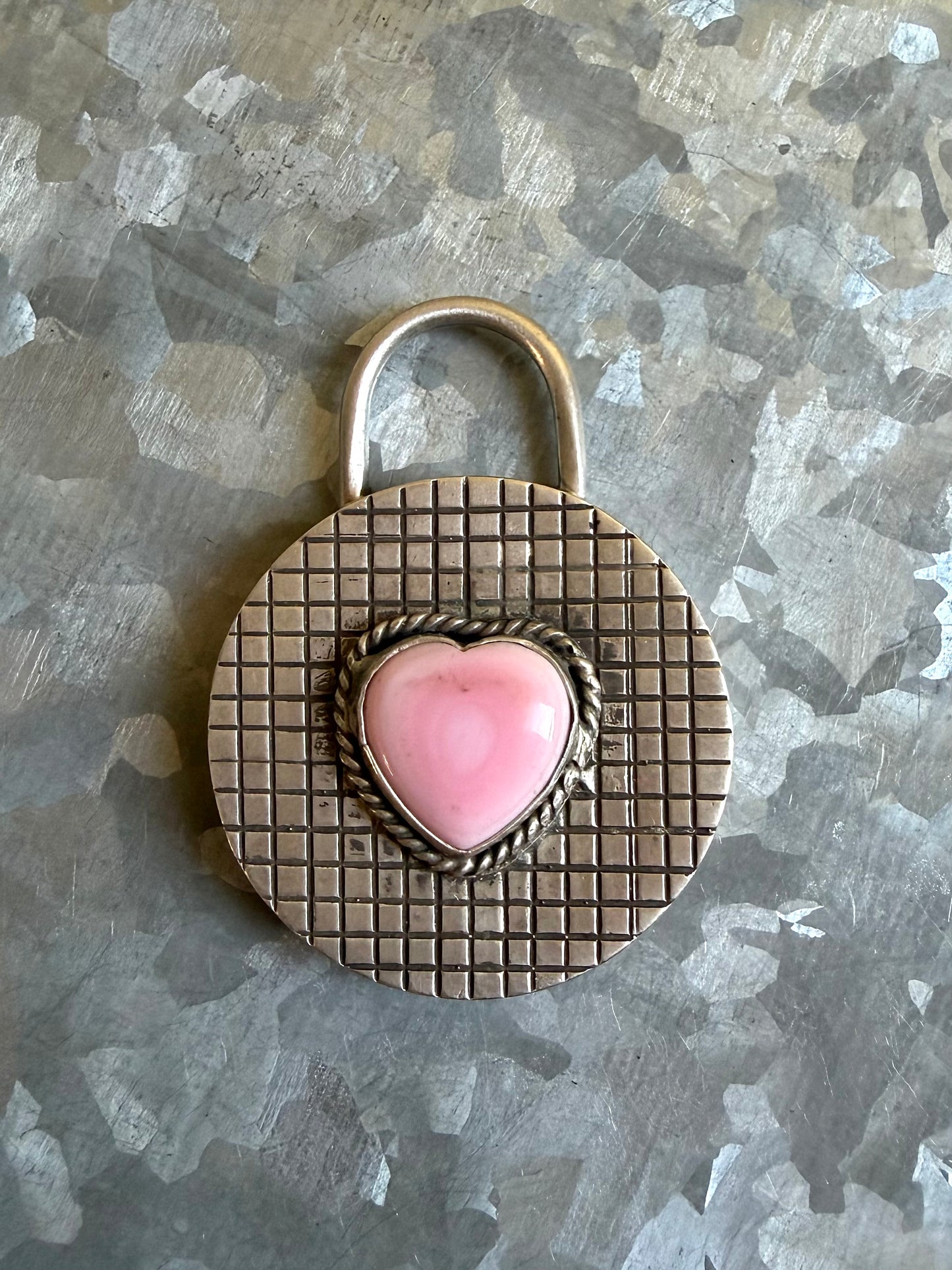 Solid Silver Pink Conch Locket Pendant