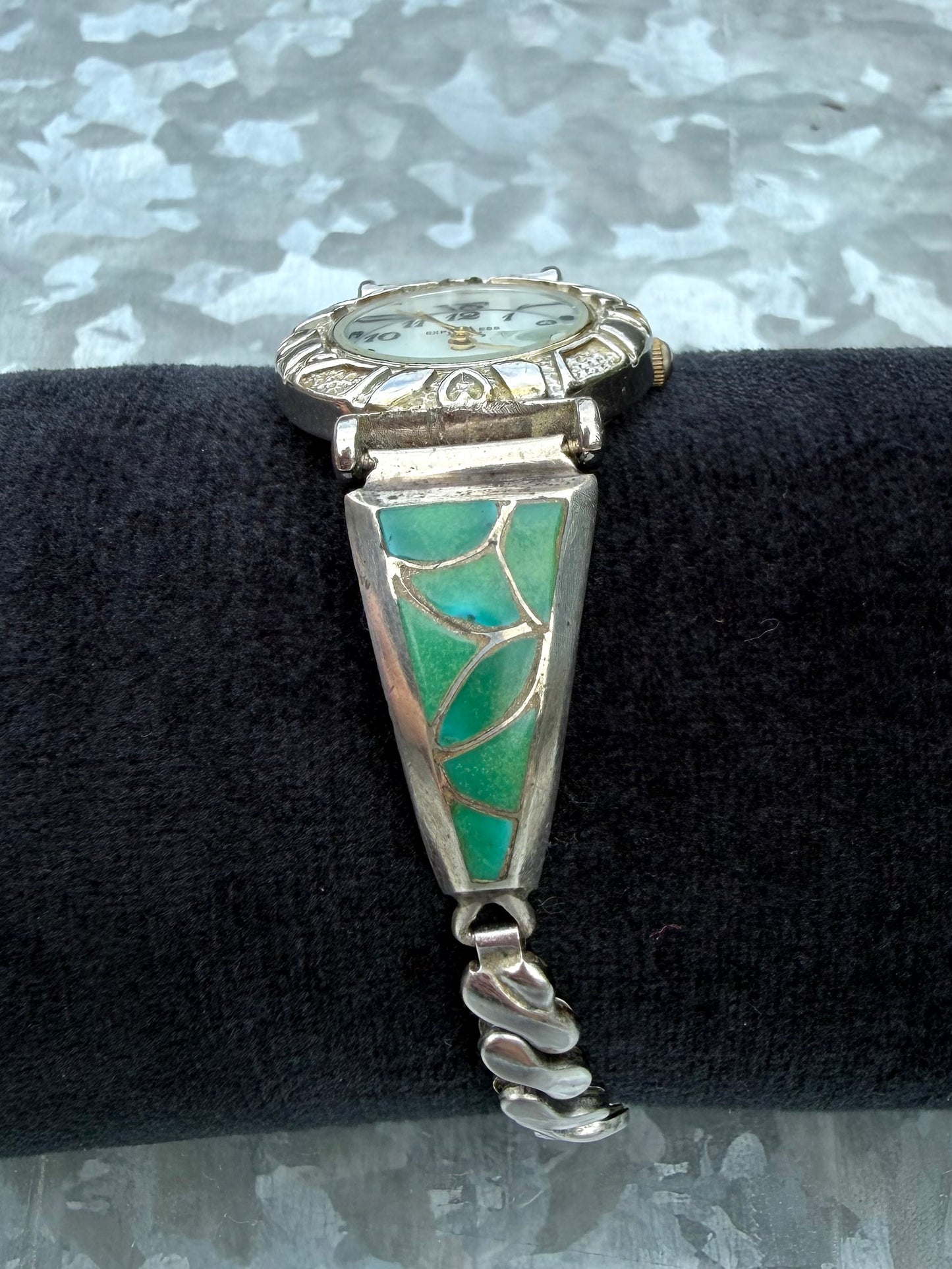 Green Turquoise Inlay Watch