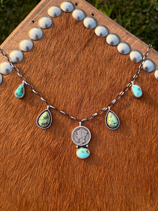 Liberty Dime & Sonoran Gold Charm Necklace