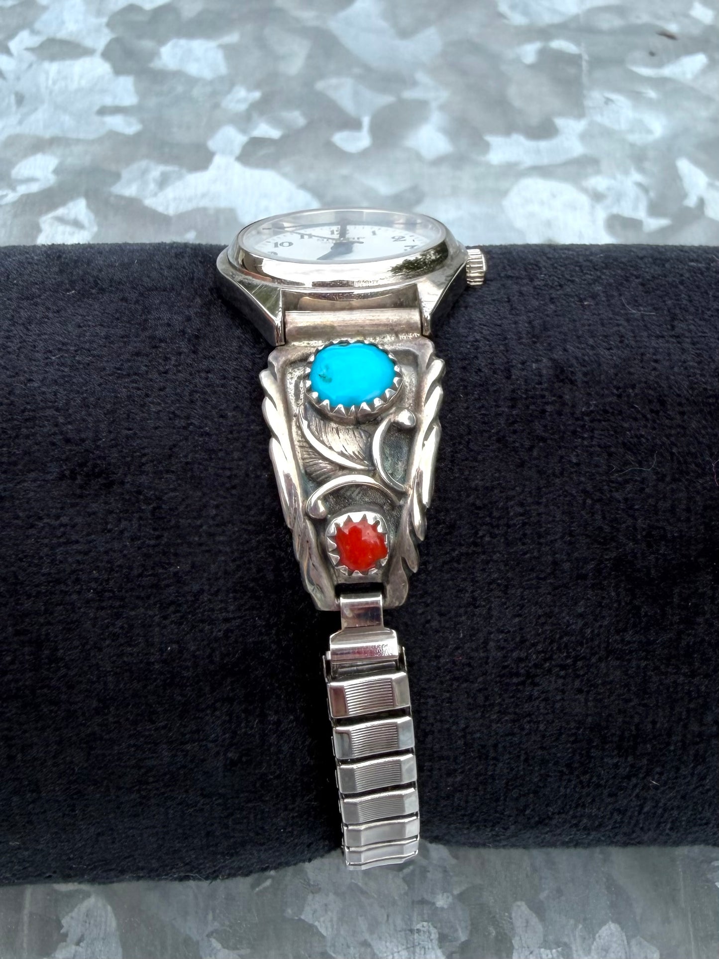 Red Coral and Turquoise Watch