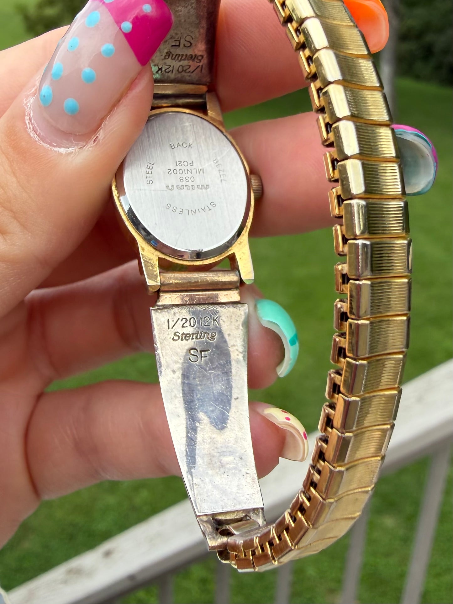 Red Coral & Turquoise Watch - Gold