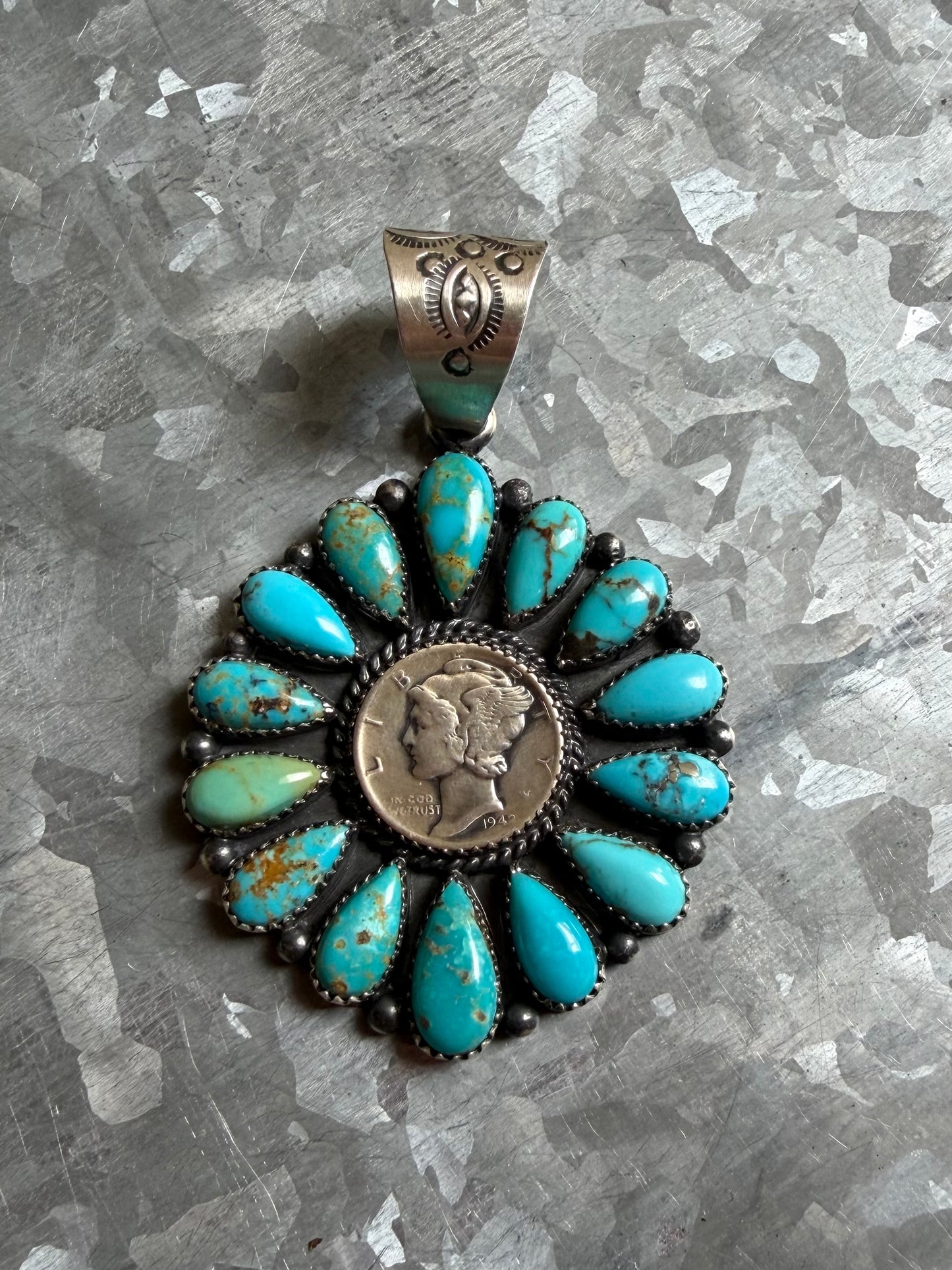 Liberty Dime Cluster Pendant