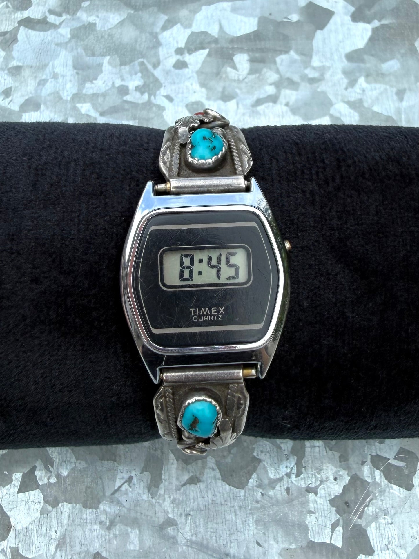 Red Coral & Turquoise Digital Watch
