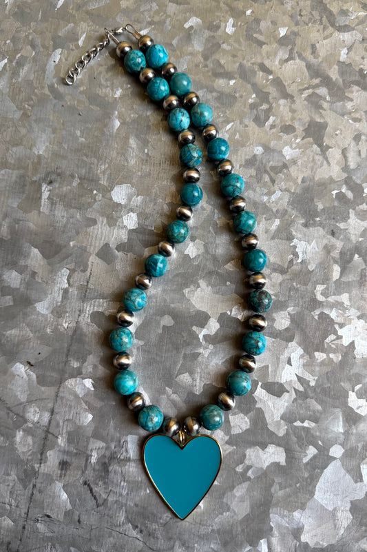 Turquoise with Turquoise Heart Pendant