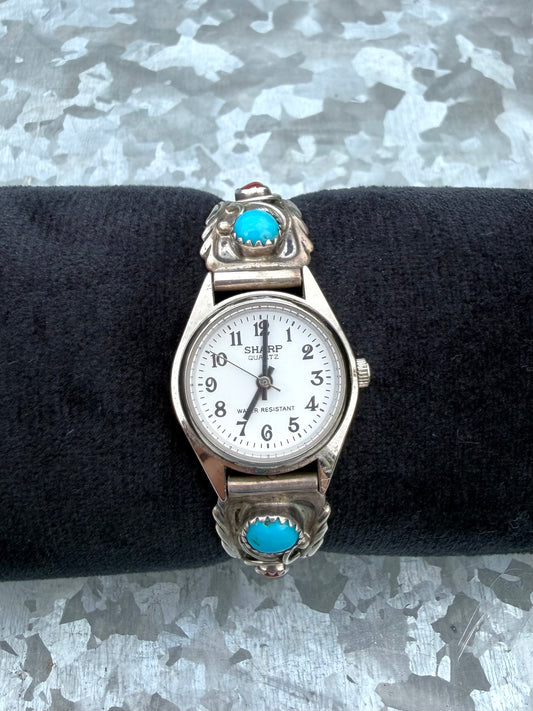 Red Coral and Turquoise Watch