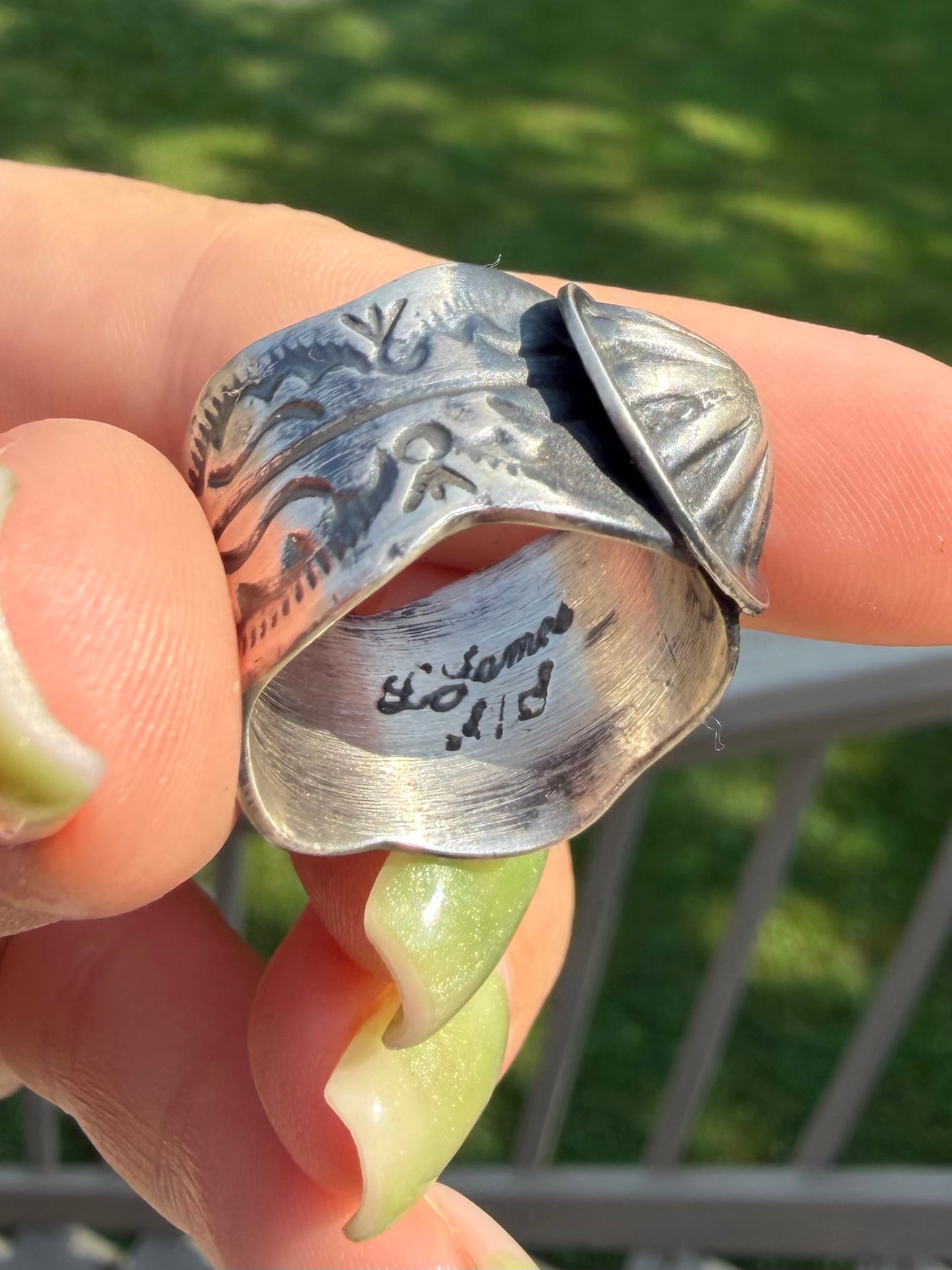 Silver Concho Ring, size 7.5