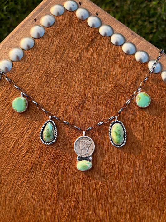 Liberty Dime & Sonoran Gold Charm Necklace